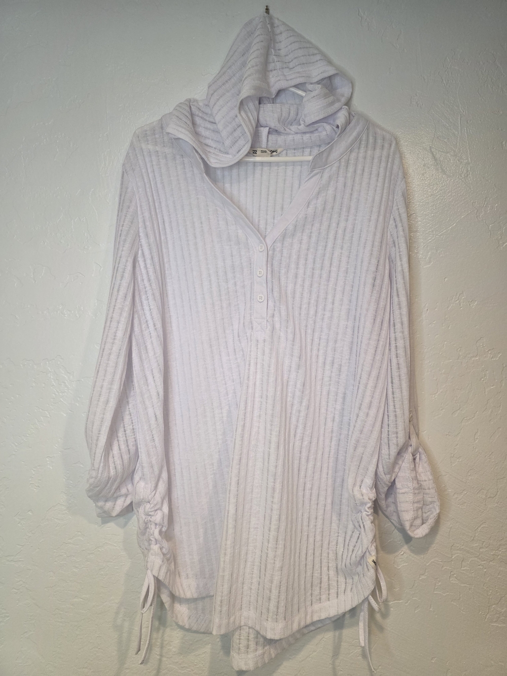 Light Lavender Ribbed Hooded Tunic